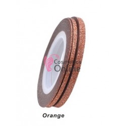 Banda decor pentru unghii cu Sclipici Portocaliu de 1-3mm